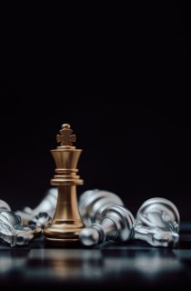 Business leader concept. Chess board game strategy planning and competition